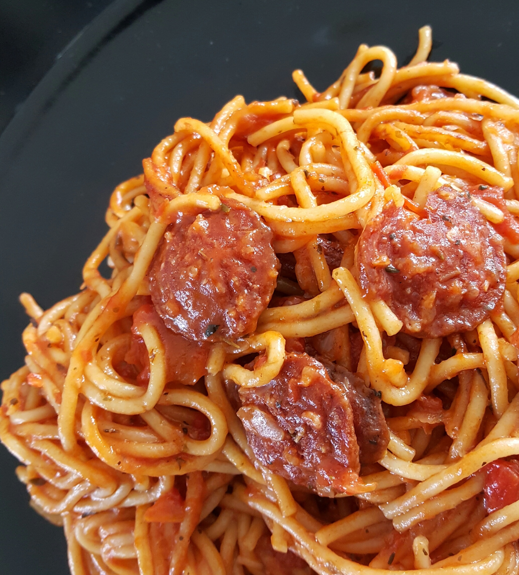 Spaghetti au chorizo - Recette Cookeo