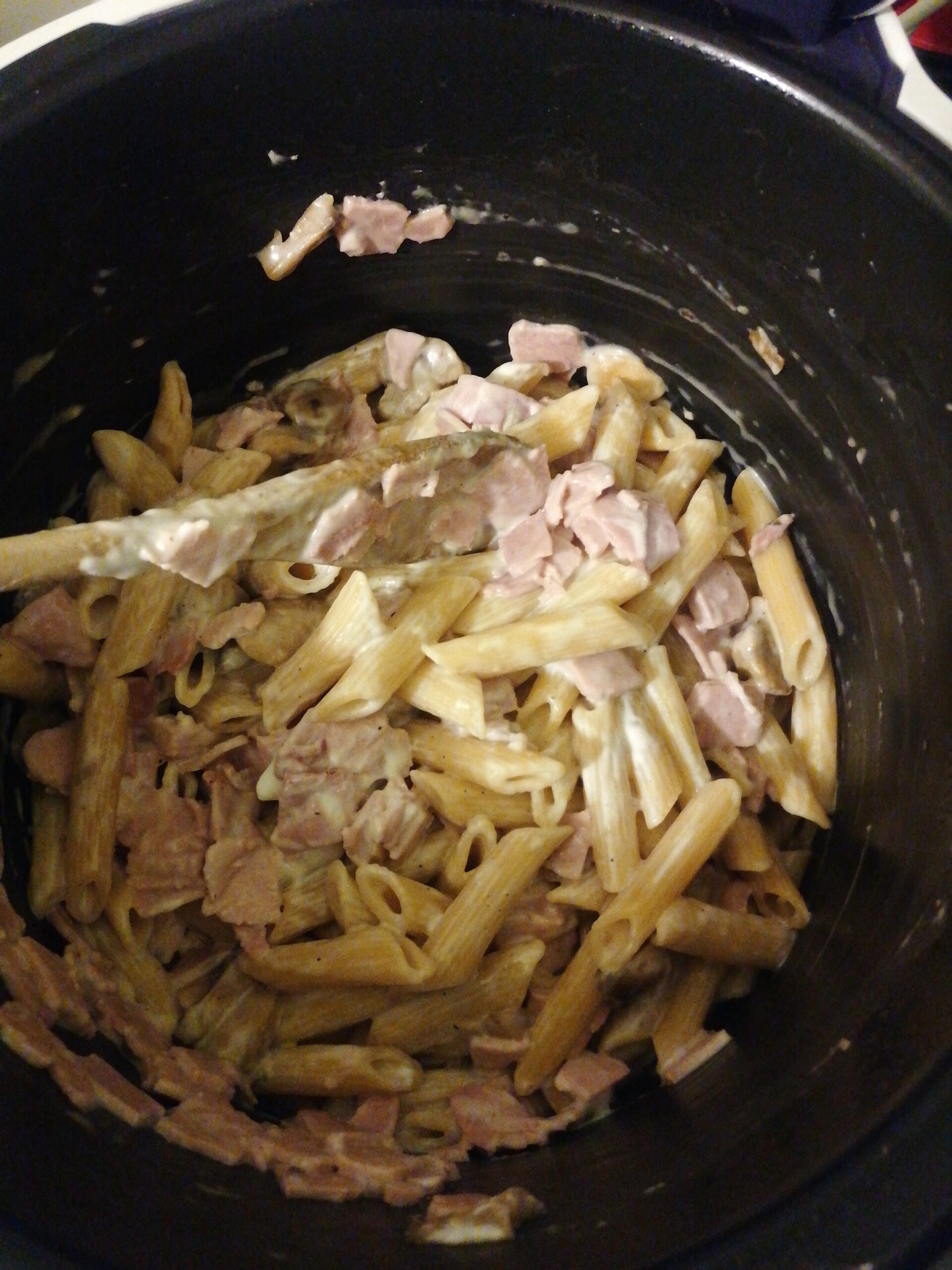 pâte au champignons et jambon