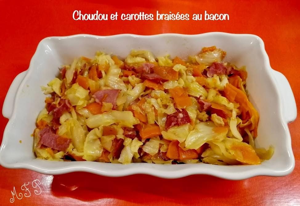 Choudou et carottes braisées au bacon