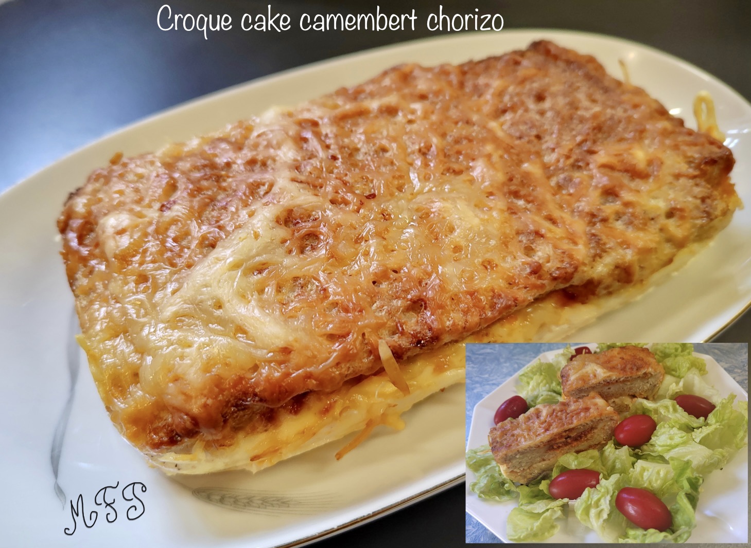 Croque cake camembert chorizo